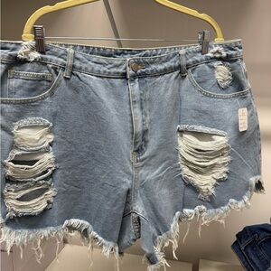 Distressed Denim Shorts